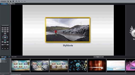 The "Burn" screen Normalize audio for video: Export to disc