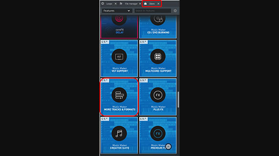 "More tracks and formats" add -on module Purchase an additional module in the store and use it directly