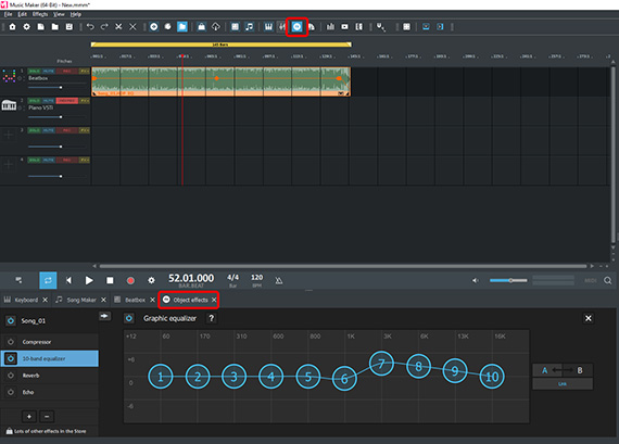 Object effects Freshen up the sound with the equalizer