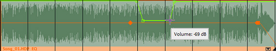 Volume curve Turn down the volume with the volume curve