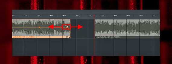 Fade out Fading out an audio object using the upper handle