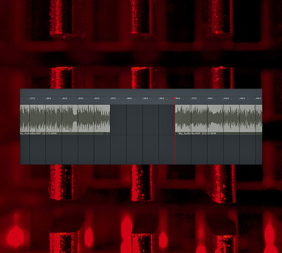 Cut audio object Trim audio object and delete the cut passage