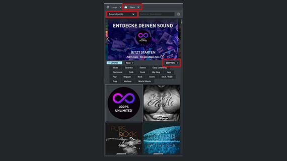 Expand Music Maker with free Soundpools Install free soundpools in the store
