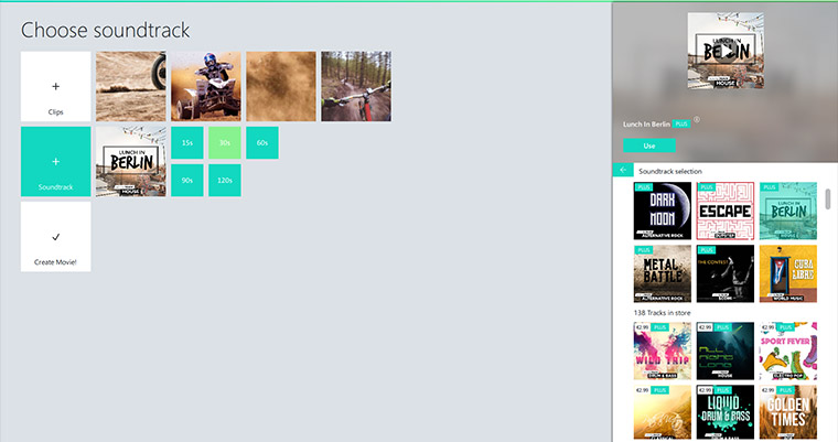 Fastcut user interface