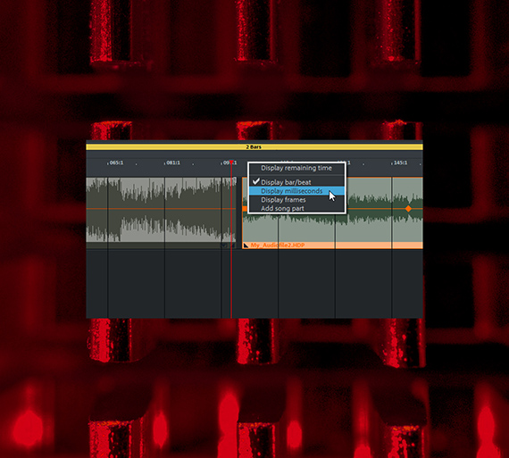 Adjusting timeline values Right-click to adjust the timeline in milliseconds