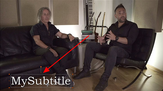 Moving a subtitle Defining the on-screen position of the subtitle