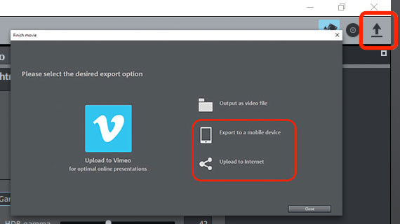 Export video file File export after color correction