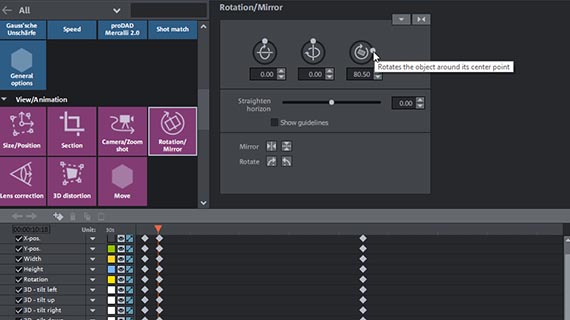 Flip a keyframe animation Dynamic video rotation